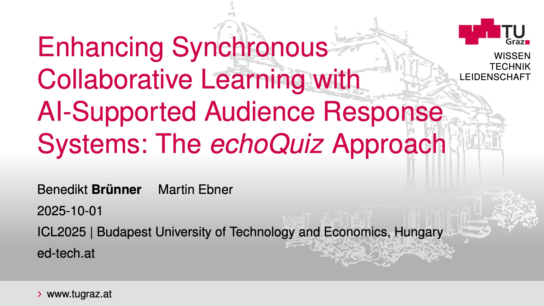 Präsentation: Enhancing Synchronous Collaborative Learning with AI-Supported Audience Response Systems: The echoQuiz Approach