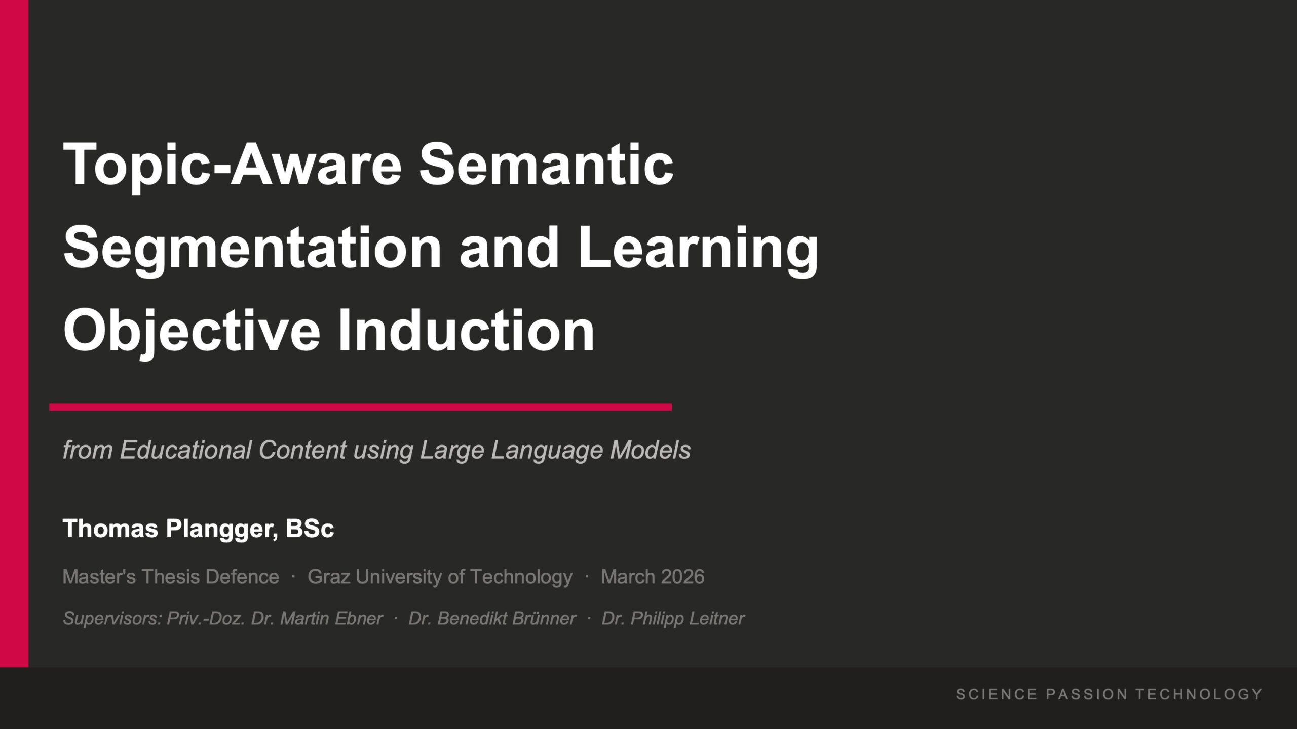 Masterarbeit: Topic-Aware Semantic Segmentation and Learning Objective Induction