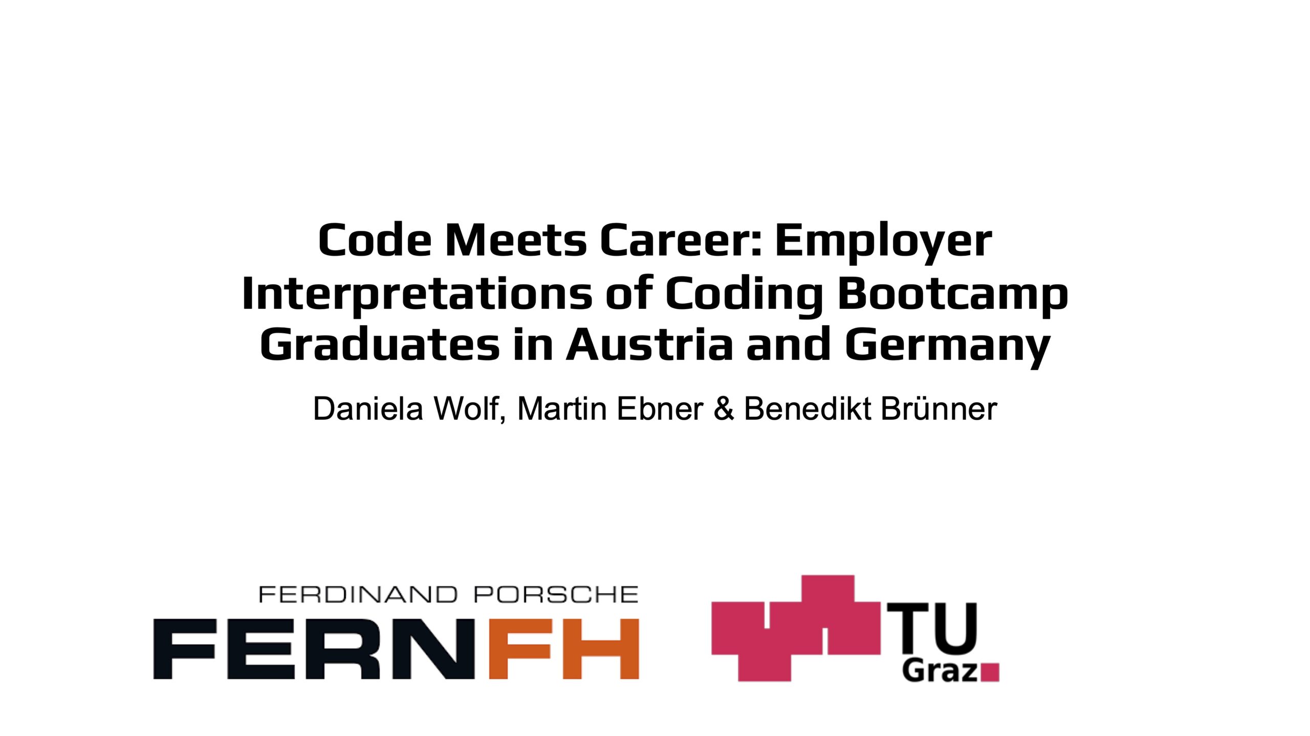 Vortrag: „Code Meets Career“: Wie Arbeitgeber Absolventen von Programmier-Bootcamps in Österreich und Deutschland einschätzen