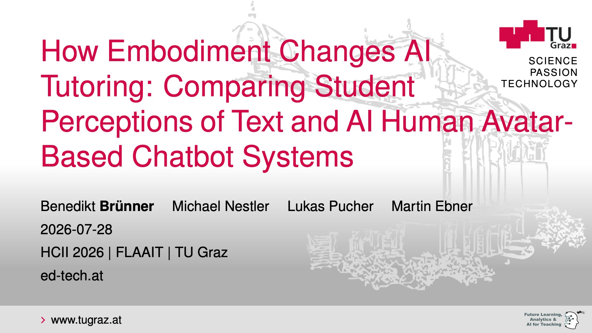 Präsentation: Wie Verkörperung den Einsatz von KI Hilfsystemen verändert: Ein Vergleich der Wahrnehmung von Studierenden bei Chatbot-Systemen auf Textbasis und mit KI-Avataren