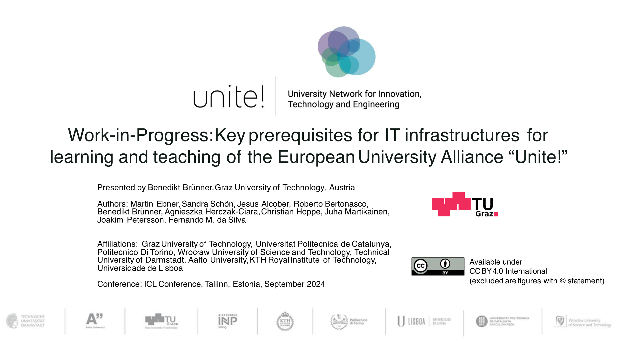 Presentation: Key prerequisites for IT infrastructures for learning and teaching of the European University Alliance „Unite!“